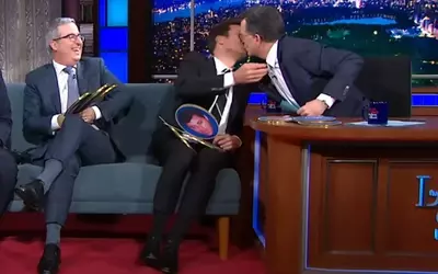 Late-Night Hosts' On-Screen Kisses and Confessions