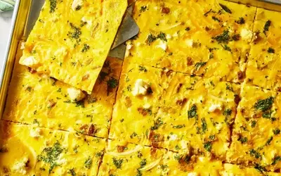 Effortless and Nutritious Sheet-Pan Eggs with Cauliflower and Tempeh