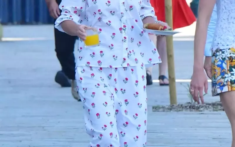 Emma Watson's Effortlessly Chic Pajama Ensemble in Venice