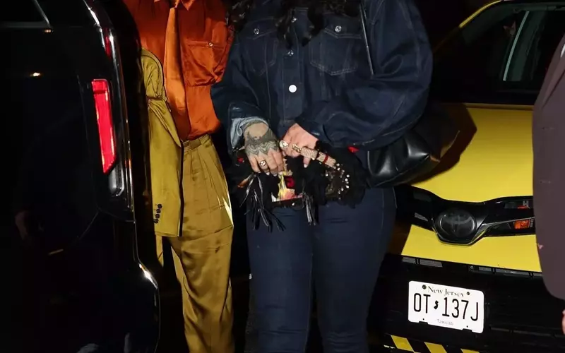 Rihanna and A$AP Rocky's Coordinated Knicks-Inspired Style