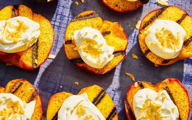 Effortless Grilled Peaches with Coconut Whipped Cream
