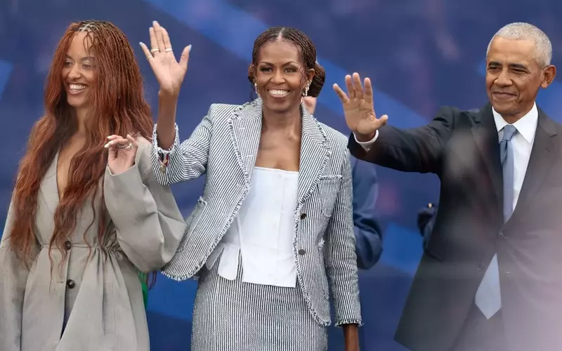 Michelle Obama's Classic Pastel Manicure at Presidential Center Opening