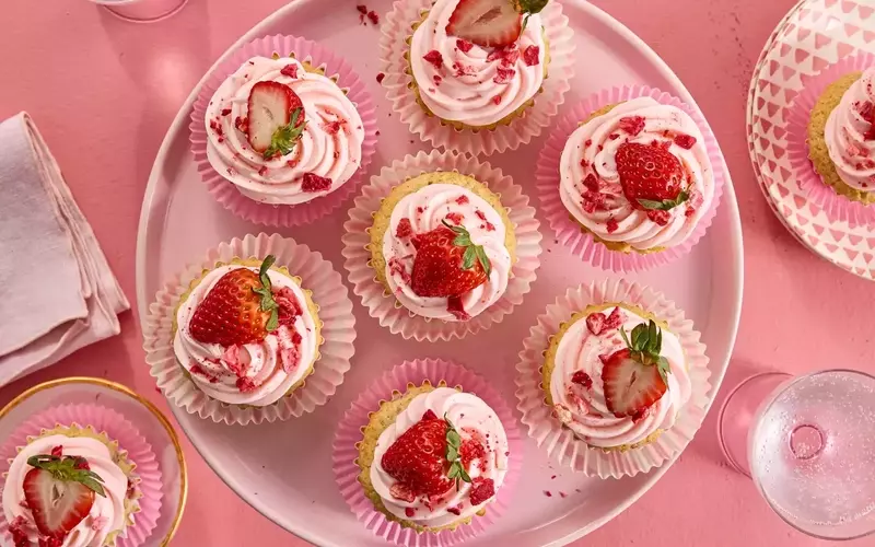 Delightful Strawberry Cupcakes with Rosy Buttercream